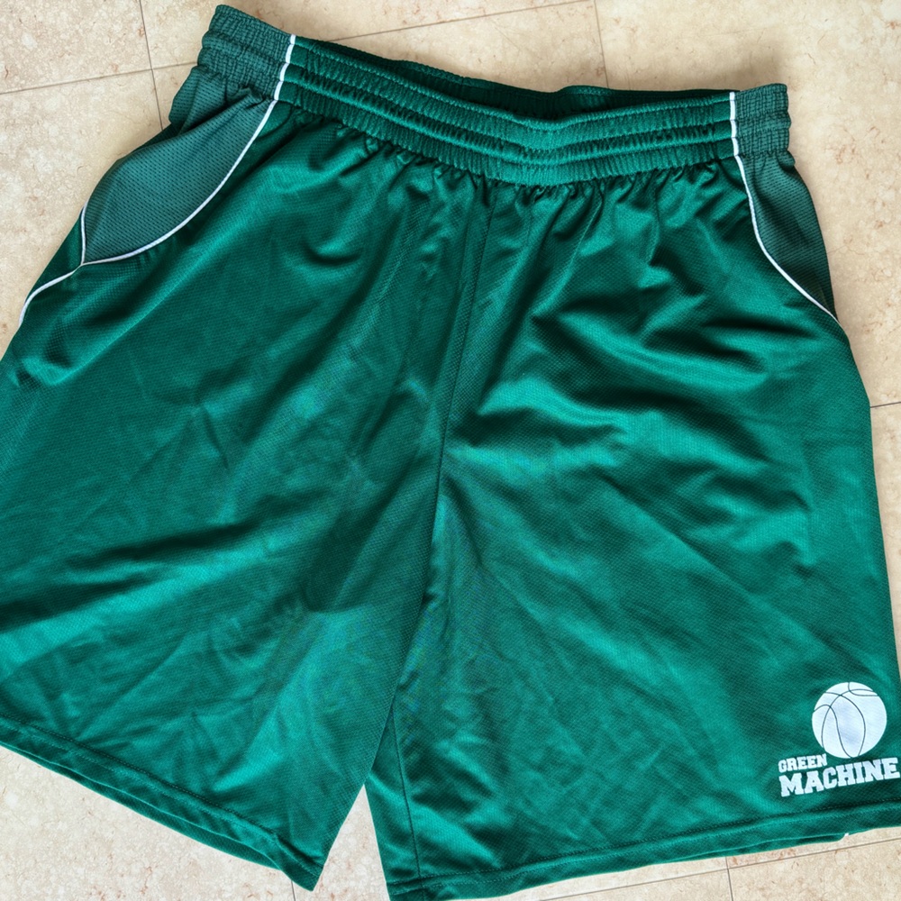 Green Drawstring Basketball Shorts